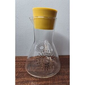 PYREX Mid Century Modern Juice Carafe Decanter With Lid - 11"H Vintage